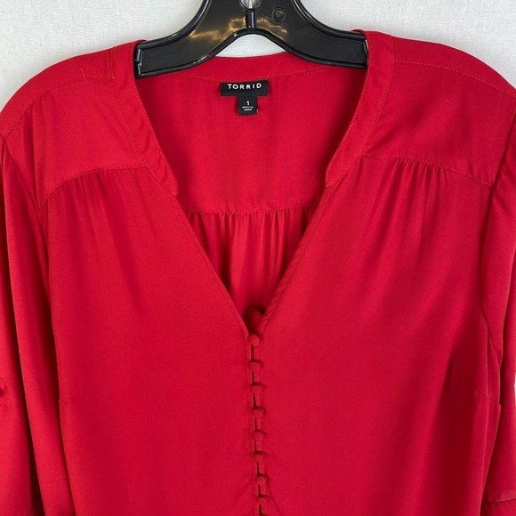 TORRID Button Up Sheer Top - Picture 5 of 7